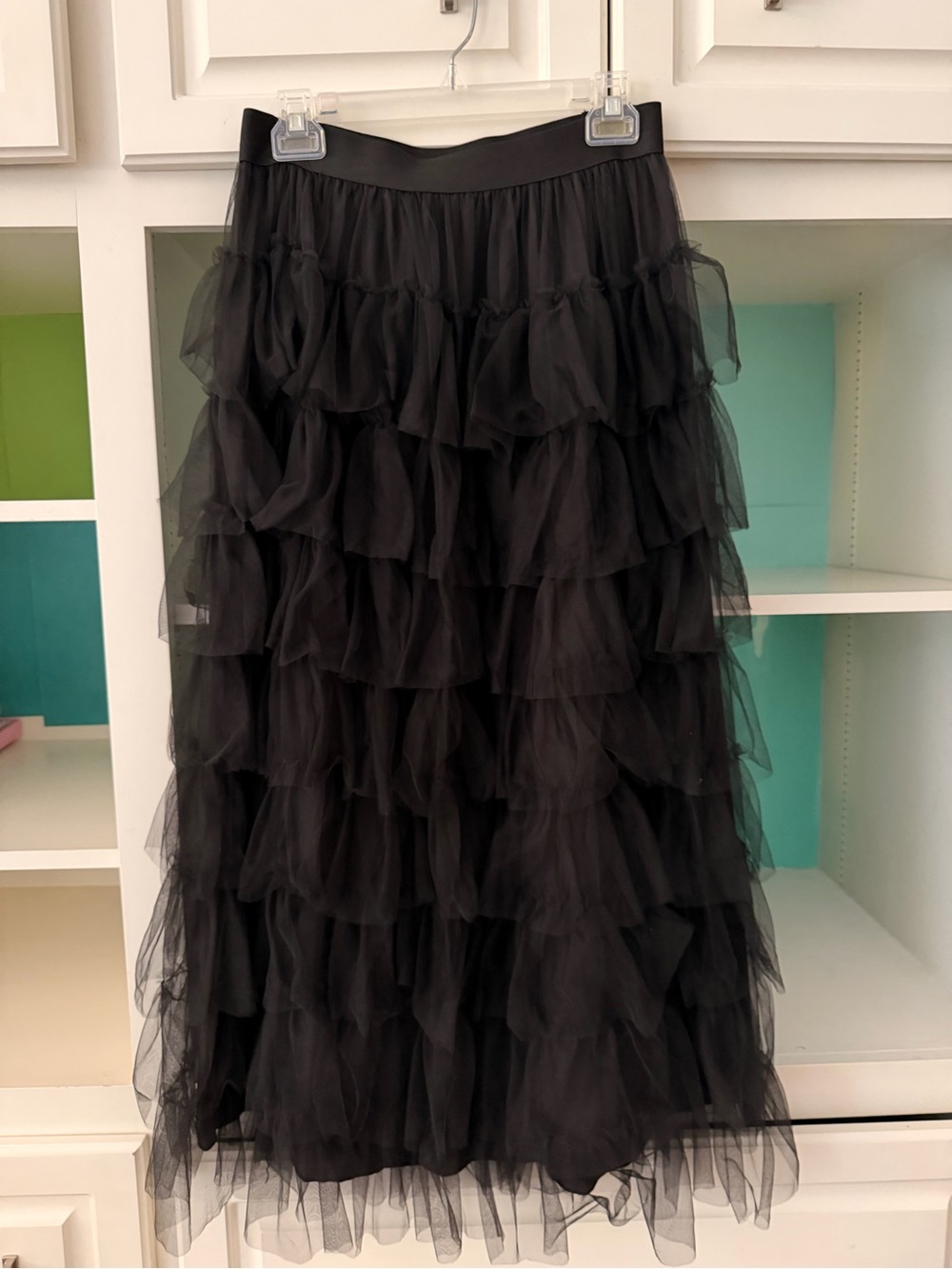 Black Tuille Layered Skirt